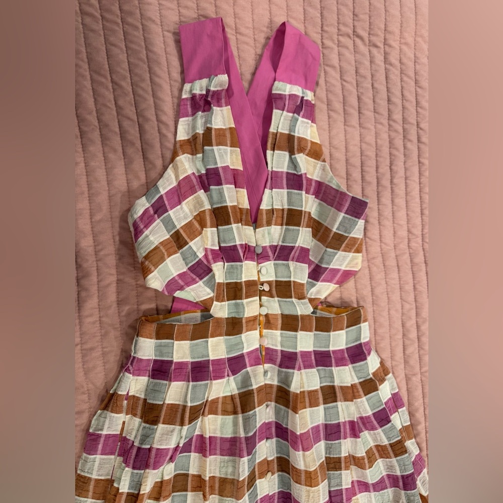Anthropologie Pink and White Dress